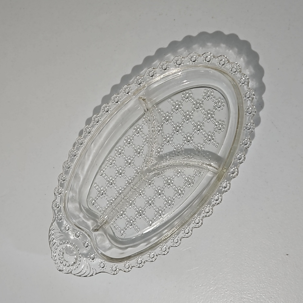 Elegant Clear Glass Divided Serving Tray